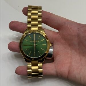 Michael Kors Gold Watch with Green Dial